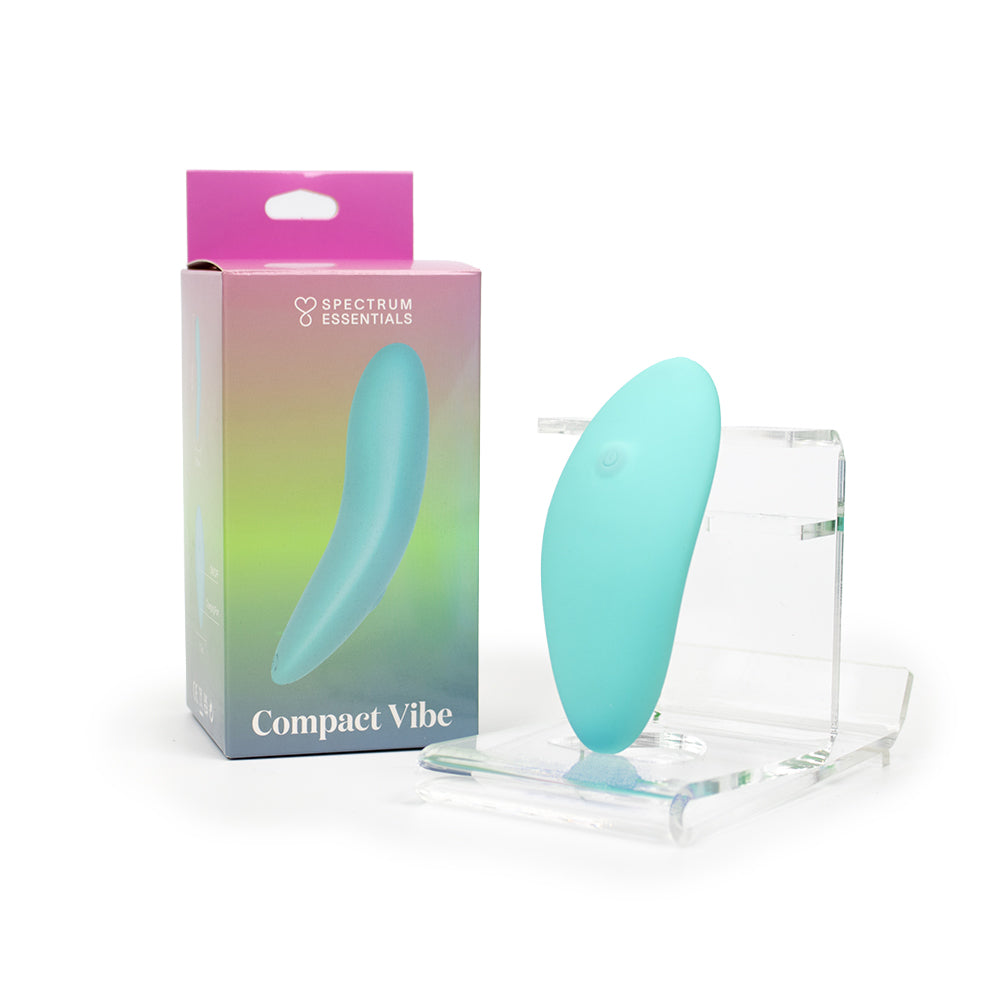 Spectrum Essentials Rechargeable Silicone Compact External Vibrator Blue
