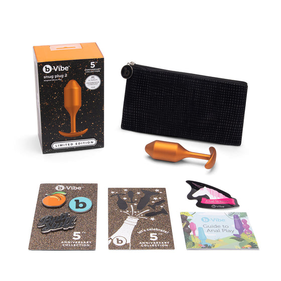 B-Vibe Snug Plug 2 Medium - Limited Edition Sunburst Orange