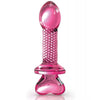 Icicles No. 82 Hand Blown Glass Butt Plug - Ribbed/Pink
