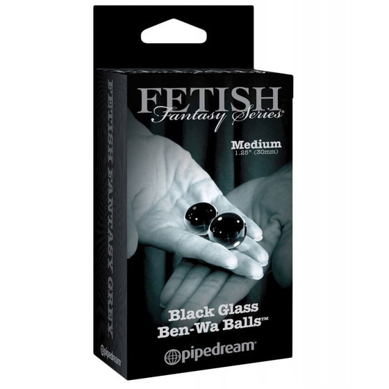 Fetish Fantasy Limited Edition Black Glass Ben-Wa Balls - Medium