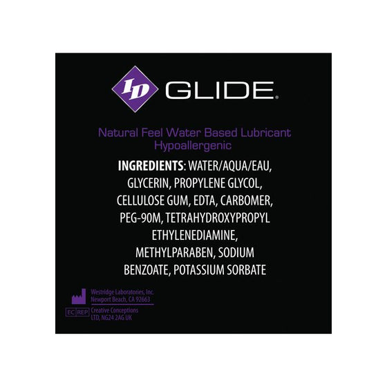 ID Glide Water Based Lubricant - 12 ml Tube Bowl of 72