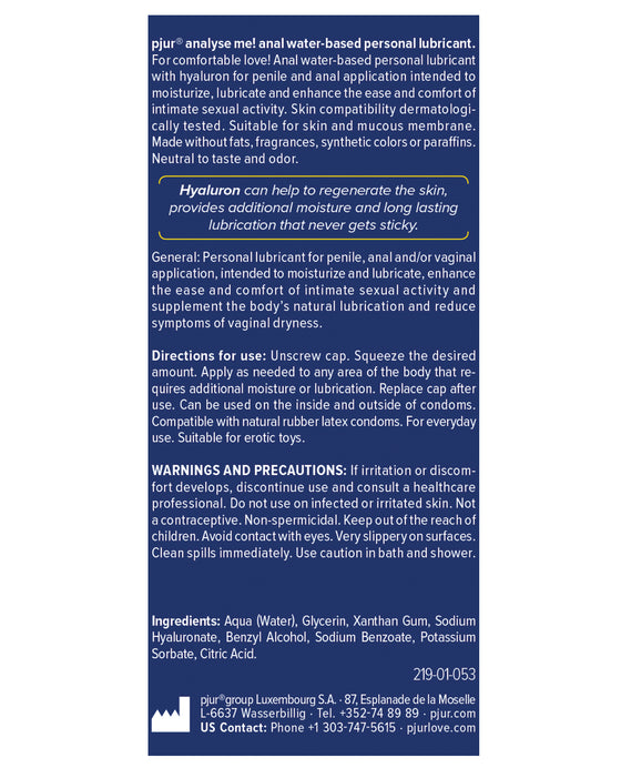 Pjur Analyse Me Water Based Personal Lubricant - 250 ml Bottle