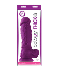  Colours Pleasures Thick 8" Dildo - Purple