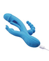 Trilux Kinky Finger Rabbit Vibrator w/Anal Beads - Blue