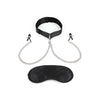 Lux fetish Collar & Nipple Clamps w/Adjustable Pressure Clamps