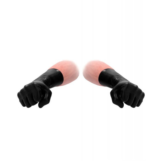 Shots Fist It Latex Short Gloves - Black