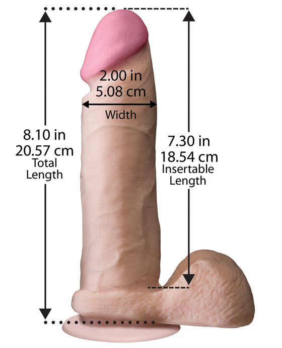 Realistic 8" ULTRASKYN Cock w/Balls - White