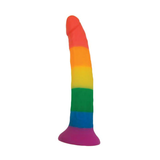 Rainbow 7" Strap On Dildo w/Harness