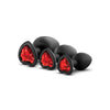 Blush Luxe Bling Plugs Training Kit - Black w/Red Gems