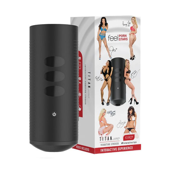 Kiiroo Titan The Experience Interactive Vibrating Stroker - Black