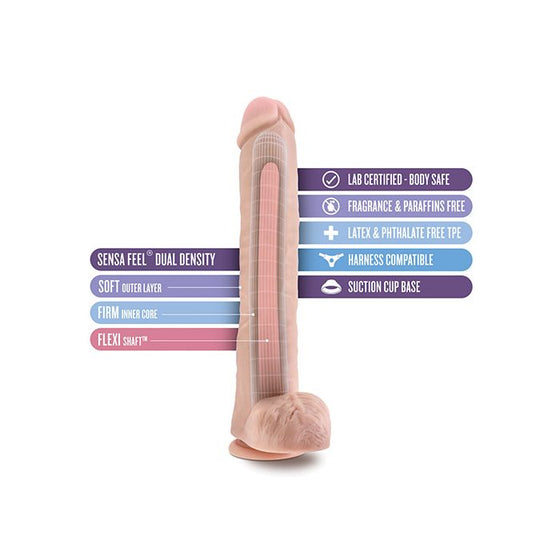 Blush Au Naturel Daddy 14" Sensa Feel Dual Density Dildo - Vanilla
