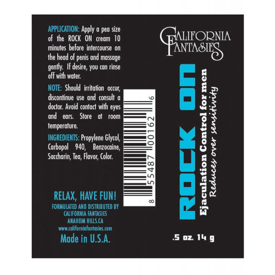 Rock On Ejaculation Control for Men - .05 oz Tube Bowl of 36
