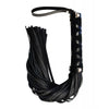 Rouge Short Leather Flogger w/Studs - Black
