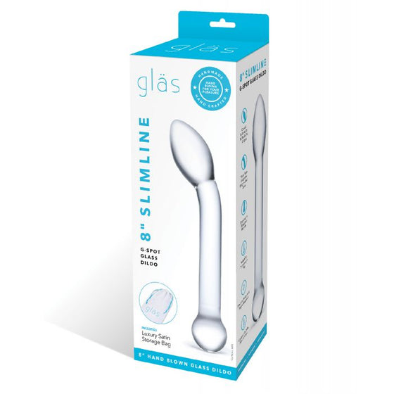 Glas 8" Slimline G-Spot Glass Dildo