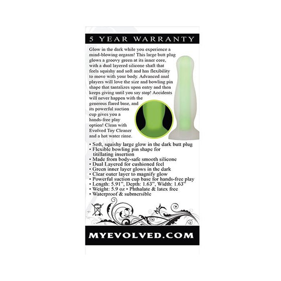 Evolved Luminous Anal Plug Large - Green