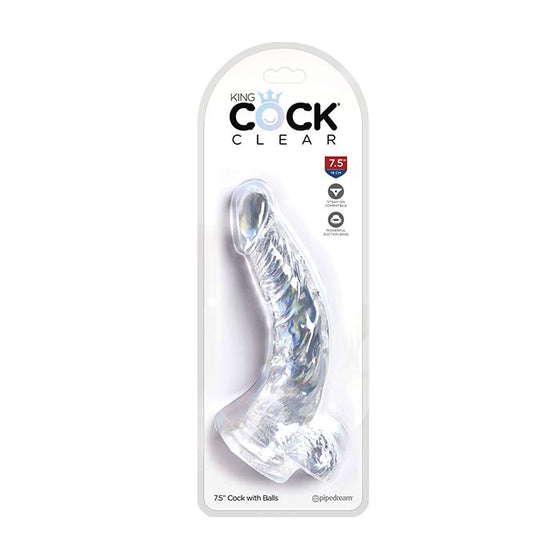 King Cock Clear 7.5" Cock w/Balls