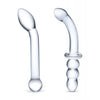 Glas 2 pc G-Spot Pleasure Glass Dildo Set - Clear
