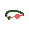 Spartacus Silicone Ball Gag w/Green PU Straps - 46 mm