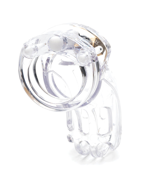 The Curve 3 3/4" Curved Cock Cage & Lock Set - Clear