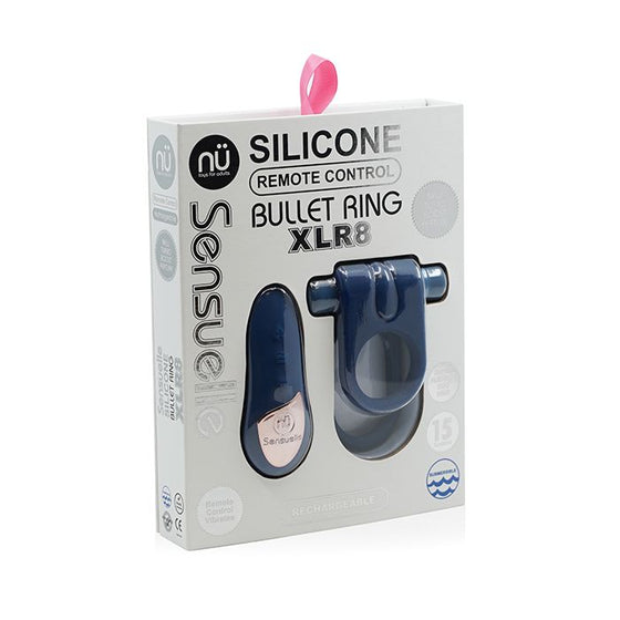 Nu Sensuelle Silicone Remote Control XLR8 Turbo Boost Bullet Ring - Navy