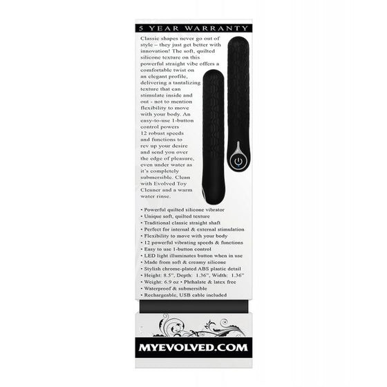 Evolved Quilted Love Rechargeable Vibrator - Black