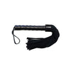 Rouge Leather Handle Short Short Suede Flogger - Black
