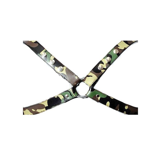 Sensual Sin Leather X Harness - Camo Large/Extra Large