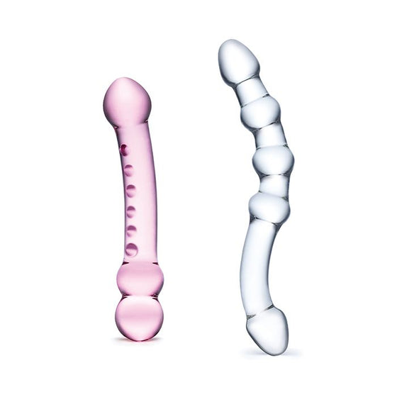 Glas 2 pc Double Pleasure Glass Dildo Set