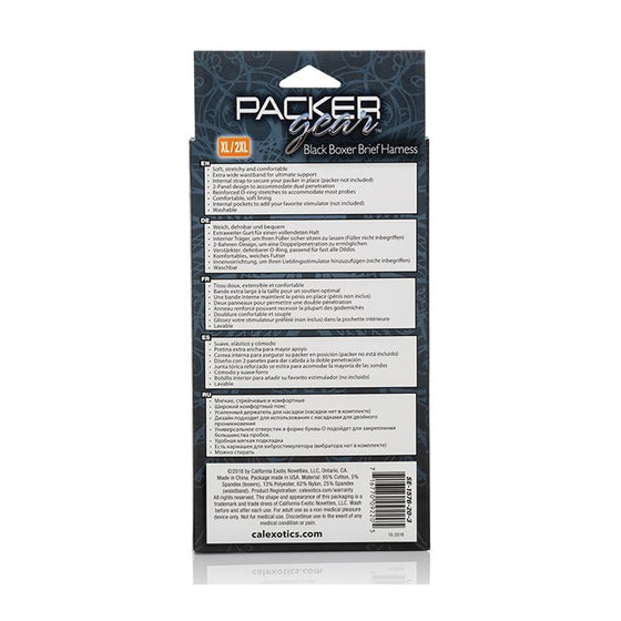 Packer Gear Boxer Brief Harness XL/2XL - Black