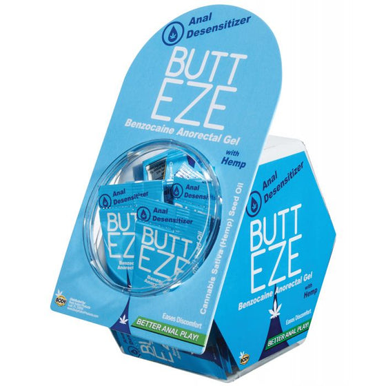 Butt Eze Desensitizing Lubricant w/Hemp Seed Oil Sample Packet - Bowl of 50