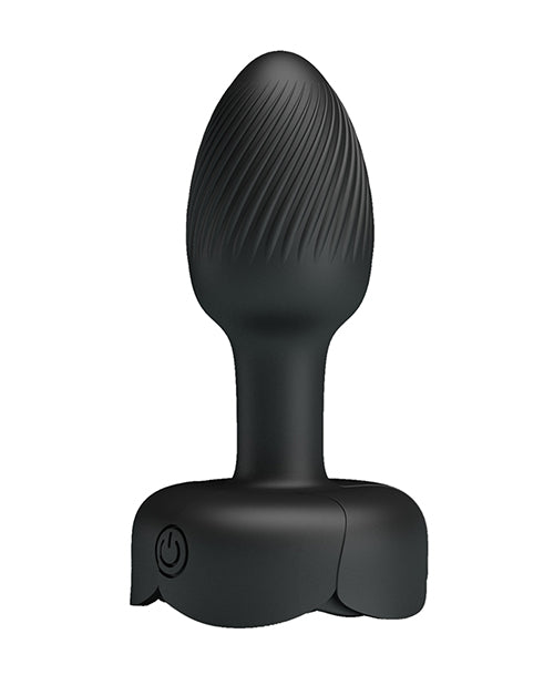 Pretty Love Olman Small Butt Plug w/Multi Color Bottom Light - Black