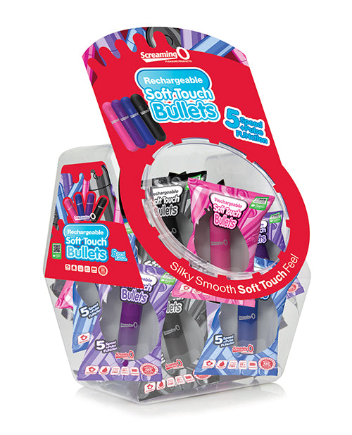 Screaming O Soft Touch Rechargeable Bullets Candy Bowl - Asstd. Colors Bowl of 24