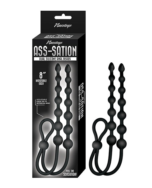Ass-sation Dual-Ended Anal Beads - Black