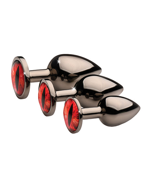 Creature Cocks - Sinister Eyes Red Eye Metal Butt Plug Set