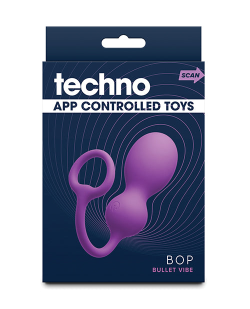 Techno Bop Butt Plug w/Cock Ring - Violet