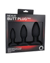 Nexus Butt Plug Trio Set 3 Solid Silicone Butt Plugs S M L