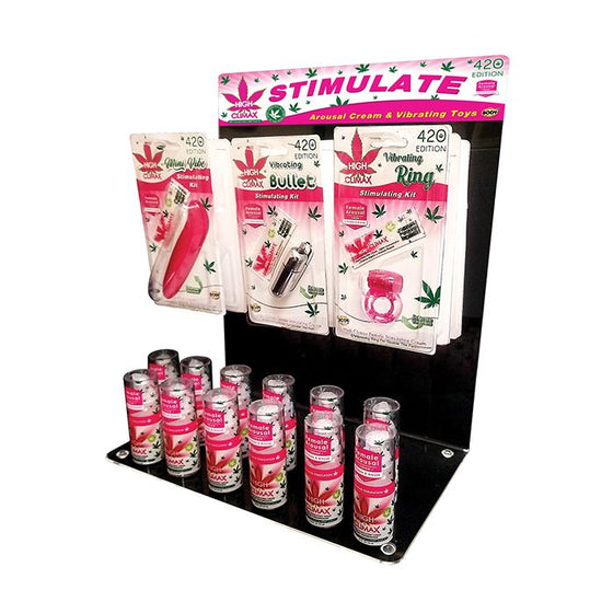 High Climax Vibrating Acrylic Display - Asst. Stimulating Kit Display