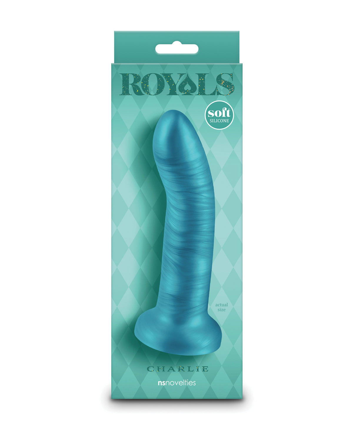 Royals 6" Charlie Curved Dildo - Metallic Teal