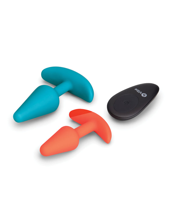 Anal Training Bundle 2-Piece Set Includes Beginner Plug & Rechargeable Vibrating Plug w/Remote