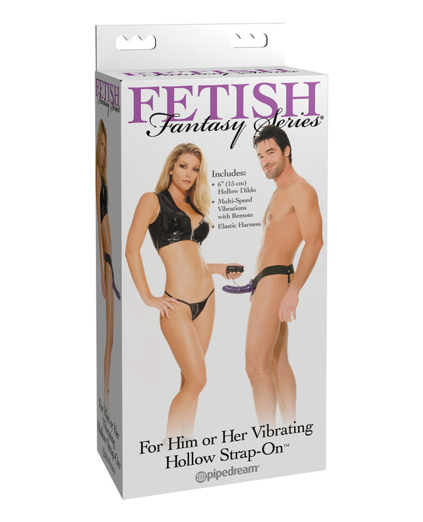 Fetish Fantasy Series for Him or Her Vibrating Hollow Strap-On - Purple