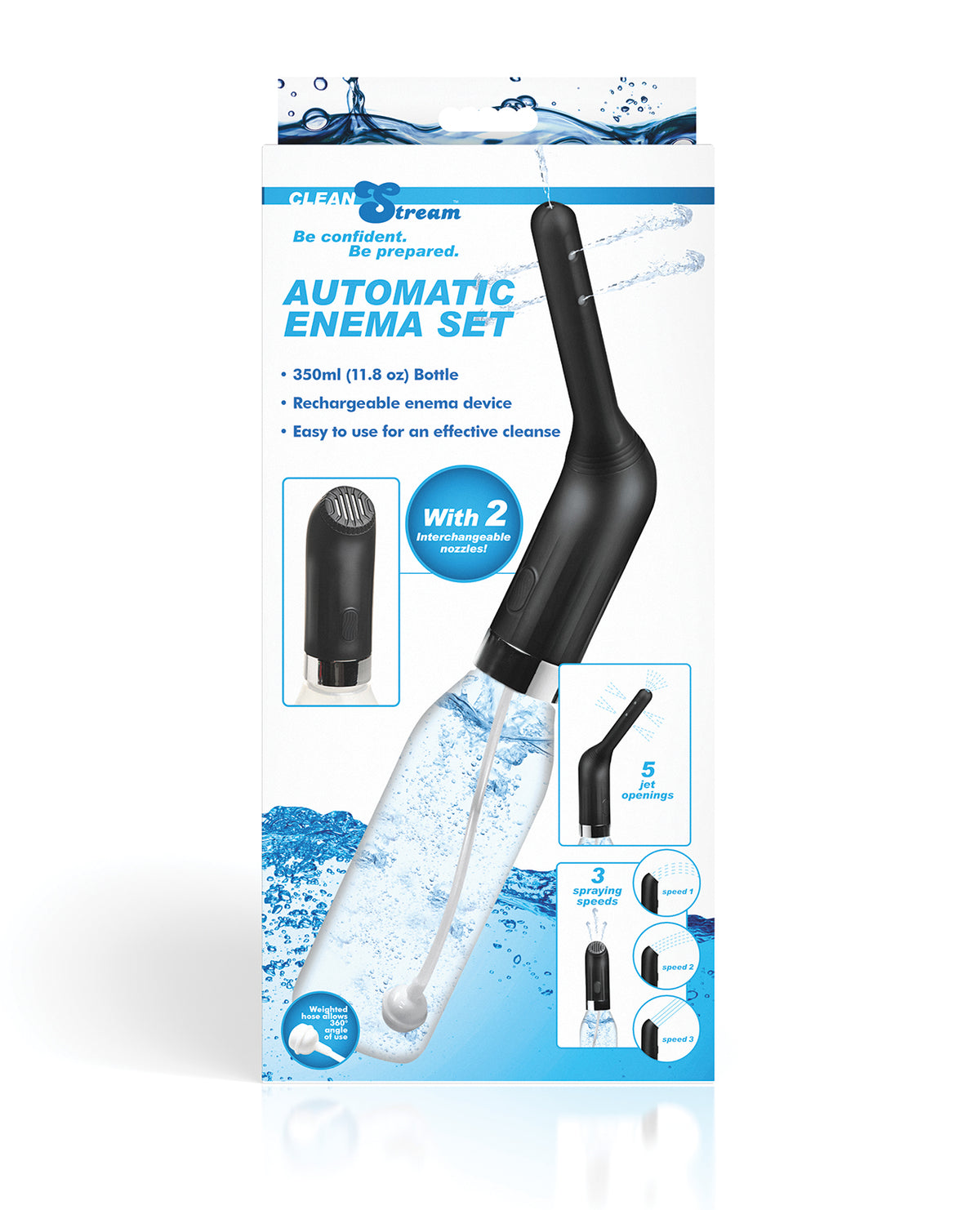 Automatic Travel Enema Set w/2 Nozzles - 350 ml