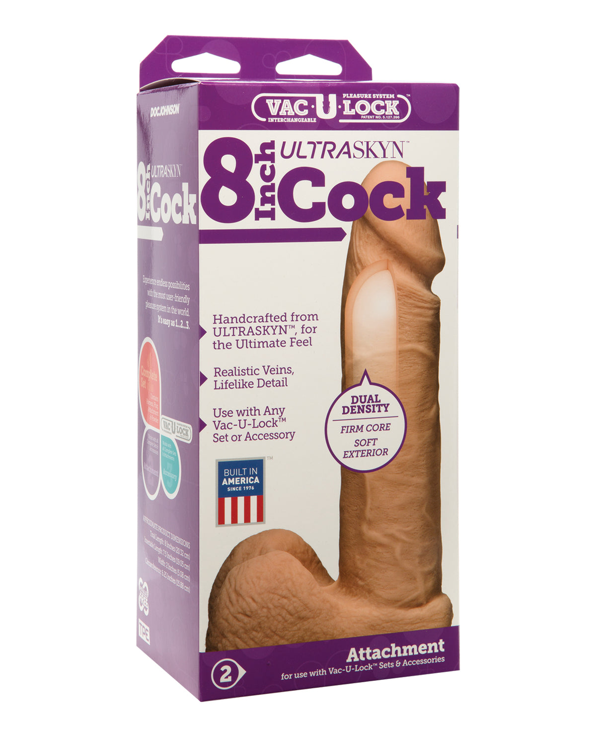 Vac-U-Lock 8" ULTRASKYN Cock & Balls Attch. - White