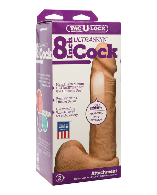 Vac-U-Lock 8" ULTRASKYN Cock & Balls Attch. - White