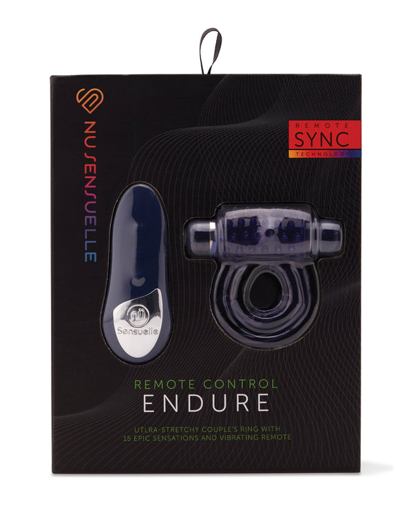 Nu Sensuelle Endure Ultra Flex Remote Control Rechargeable Bullet Ring - Blue