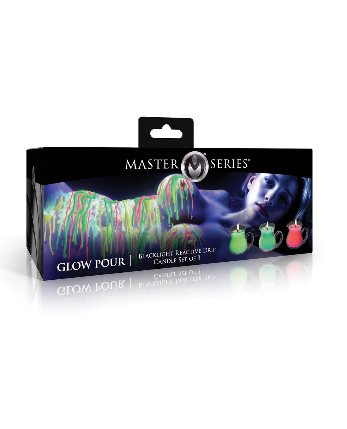 Master Series UV Blacklight Reactive Drip Candle - Set of 3