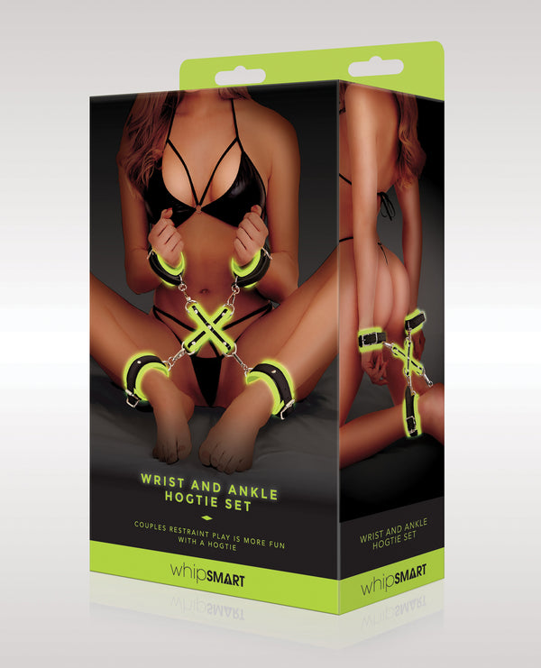 WhipSmart Glow in the Dark Wrist & Ankle Hogtie Set - Green