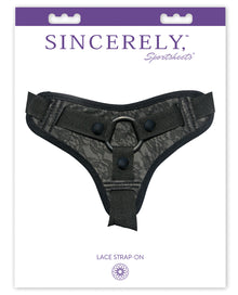  Sincerely Lace Strap-On - Black