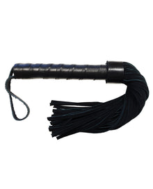  Rouge Leather Handle Short Short Suede Flogger - Black