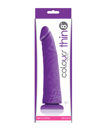  Colours Pleasures Thin 8" Dildo - Purple