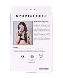  Sportsheets Velvet Noir Handcuffs - Black